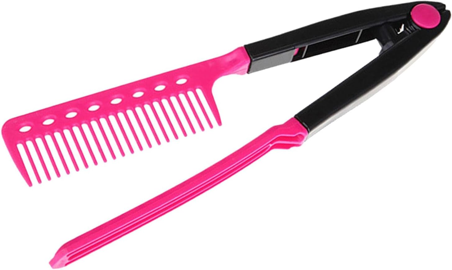 Koolsoo V Type Hair Straightener Comb Folding Straightening Brush Fashion Straight Comb Professional Flat Iron Comb for Knotty Hair Tangled Hair image number 3