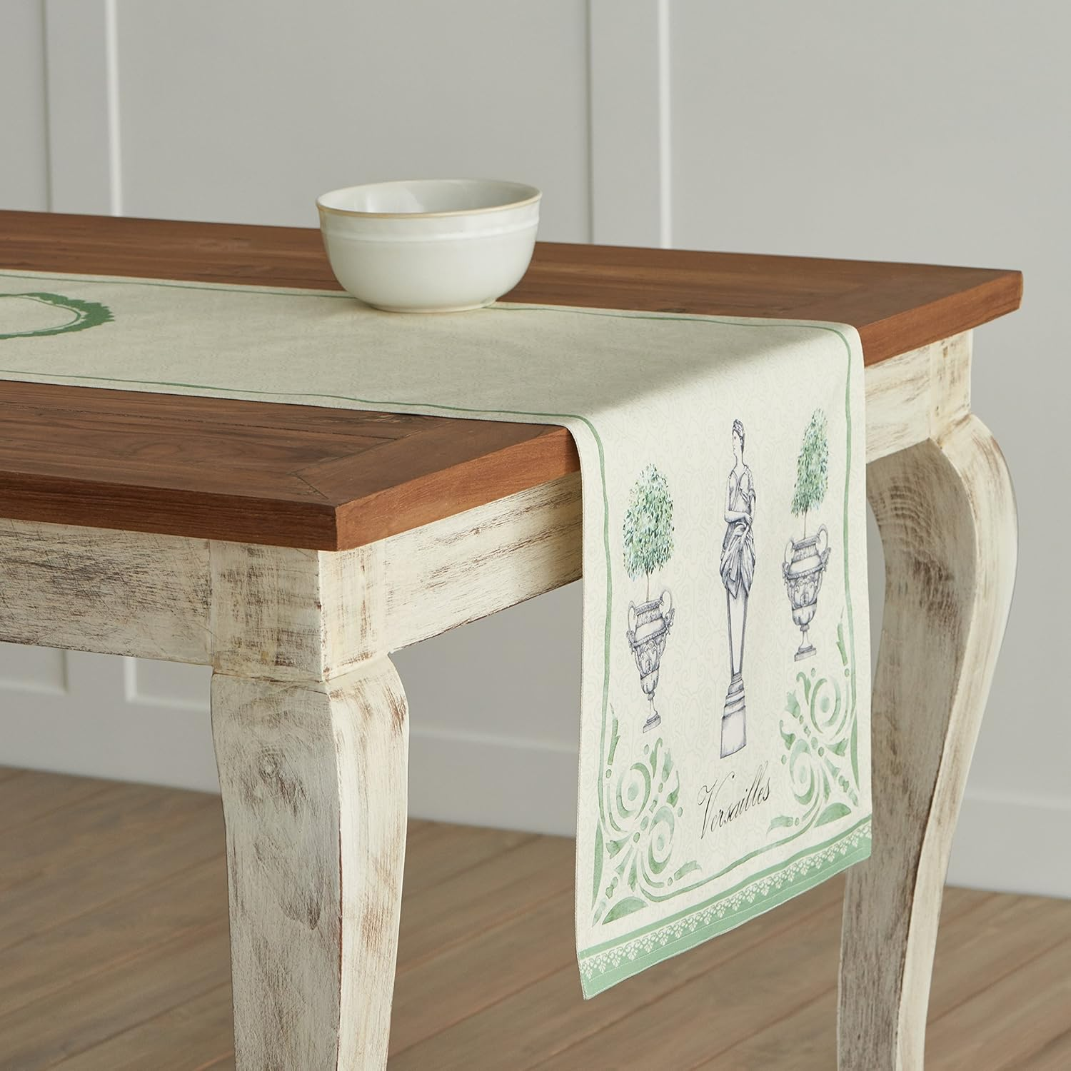 Maison D'Hermine Table Runner 100% Cotton Double Layer Table Runners 72 Inches Long Decorative for Home Kitchen Dining Party Wedding Bridal Shower Spring Summer (Jardin Du Roy, 14.50" X 72") image number 4