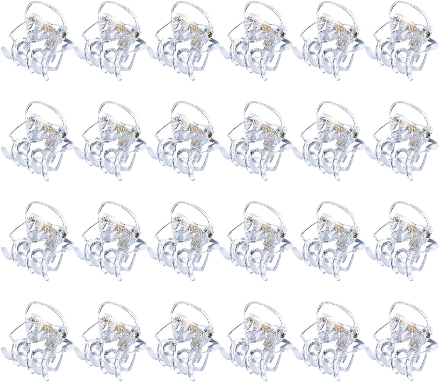 Hotop Hair Clip, 24 Pcs Small Mini Hair Claw Clips for Girls and Women, Non-Slip Plastic Tiny Jaw Clips, Clear