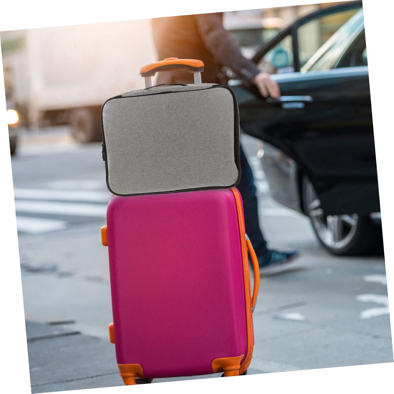 PLAFOPE Travel Document Collection Bag Large Capacity Home Passport Storage Bag Portable for Travel Document Holder and Storage - Grey image number 4