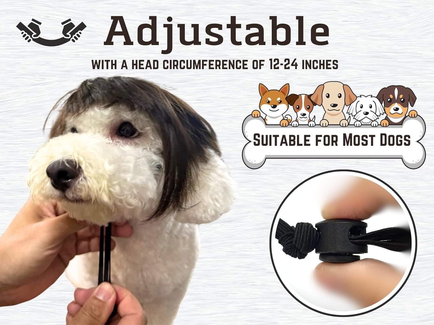 DS. DISTINCTIVE STYLE Dog Wig for Small and Medium Breeds Trimmable Pet Costume Accessories Cat Cosplay Prop for Halloween, Christmas, and Dress Parties image number 5