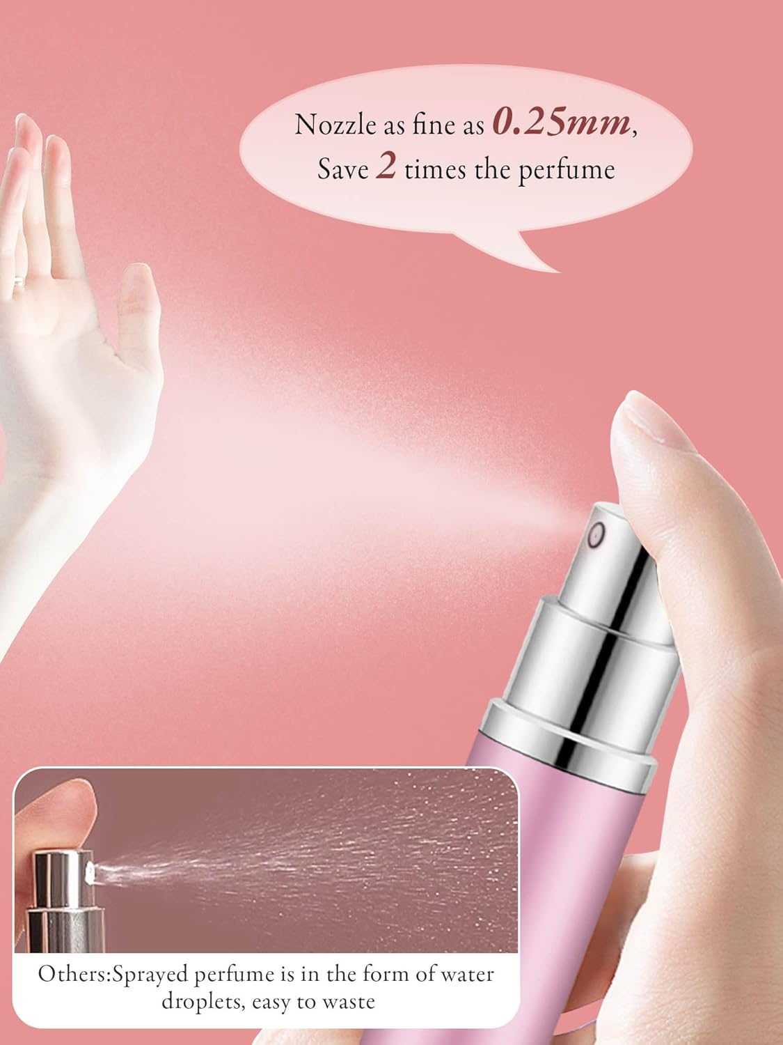 Awumbuk Pack of 5 Perfume Atomisers, Portable Perfume Atomiser for on the Go 5 Ml Perfume Bottle, Leak-Proof Mini Spray Bottle, Travel Fragrance Perfume Travel Bottle