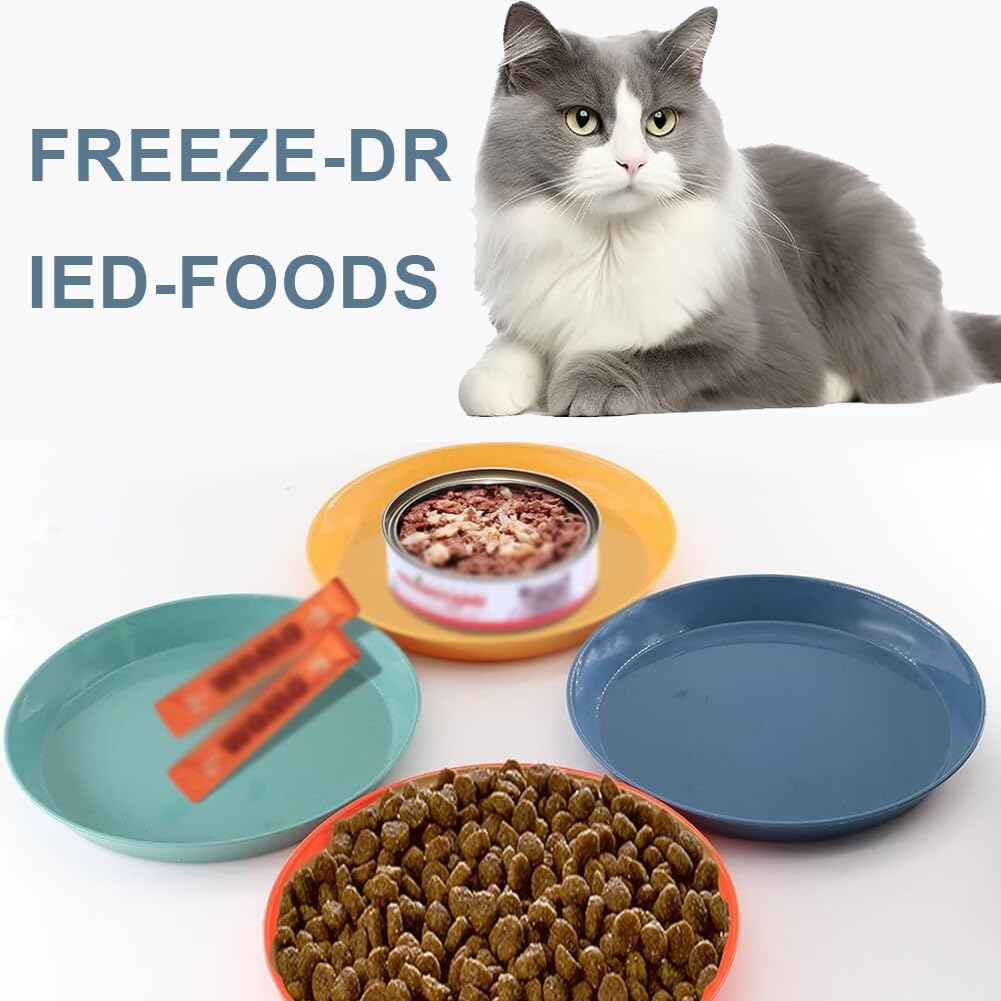 Feeding Bowl for Cats, Pack of 5 Flat Cat Bowls, Feeding Bowl, Cat Food, Cat Feeding Bowl, Silicone Bowl, round Flat Cat Bowls for Dry Food and Wet Food image number 5