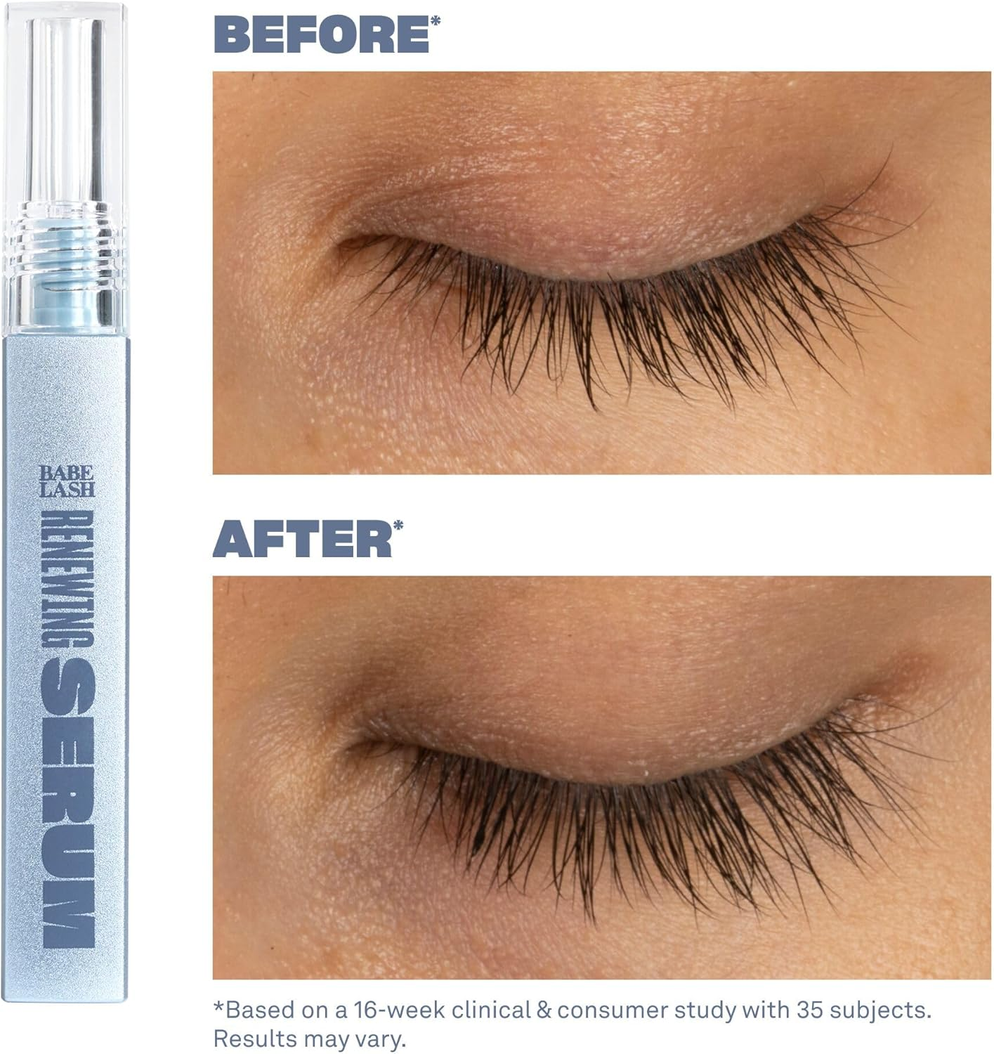 BABE ORIGINAL Renewing Lash Serum &ndash; Peptide-Infused Eyelash Serum for Fuller, Longer-Looking Natural Lashes, Lash Enhancing Treatment with Nourishing Botanicals, Cruelty-Free Gentle, 6Ml image number 2