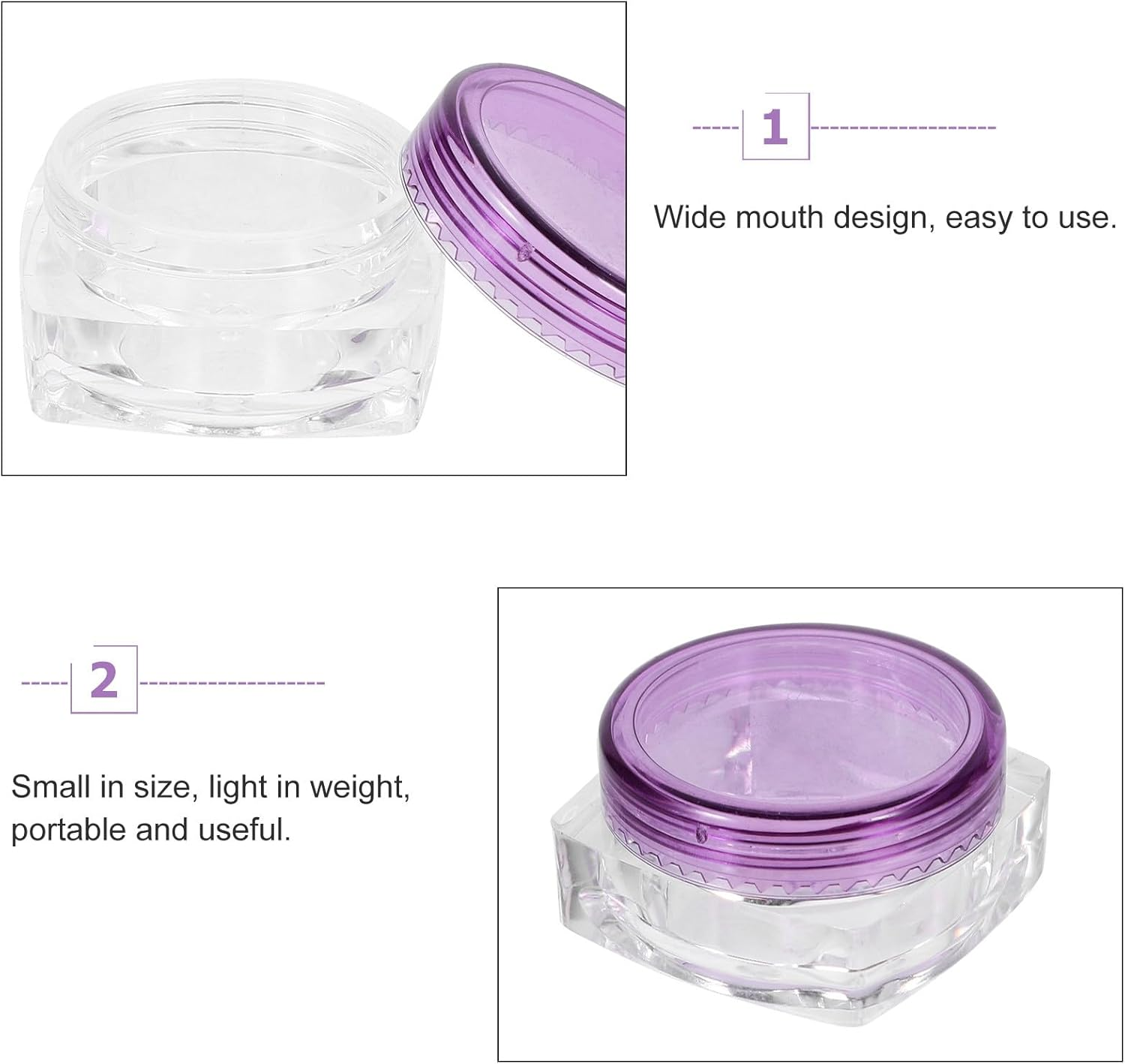 TOPPERFUN Small Travel Cream Containers 24Pcs 5G Refillable Face Cream Jars with Lids Portable Storage for Cosmetics image number 3