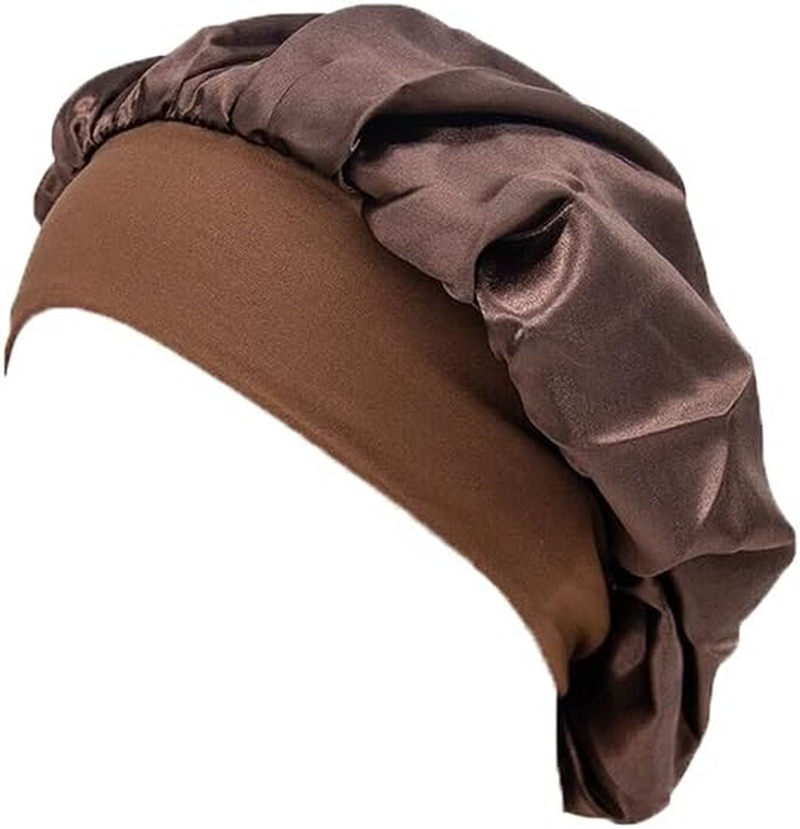 Sleeping Bonnet Silk Satin Cap for Women - Soft, Breathable, Elastic Night Hat for Hair Care and Protection, Suitable for Hair Rollers, Overnight Treatments
