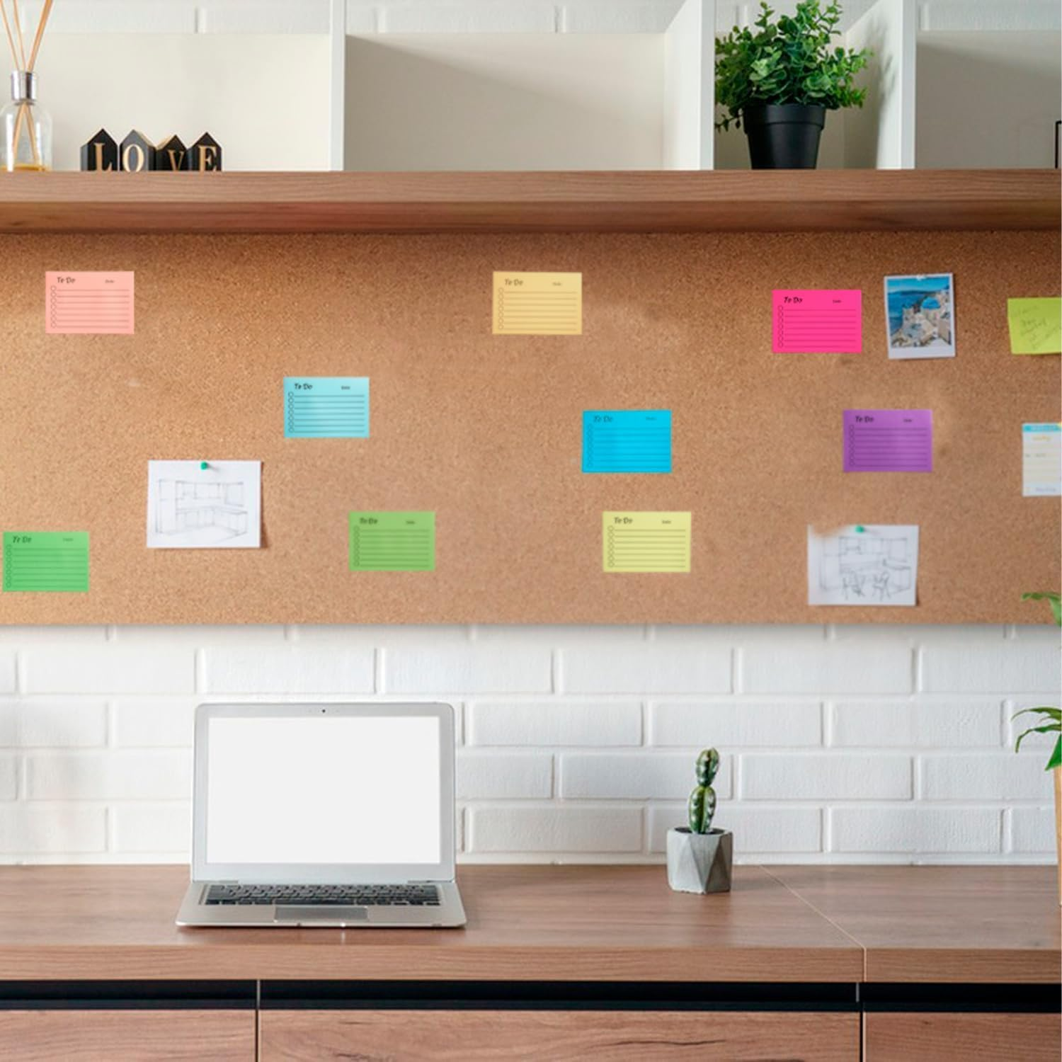 Bluejunior 6Pack to Do List Sticky Notes,Colourful Lines Self-Stick Sticky Notes,Post It Note Tags for Planner(300Sheets) image number 5