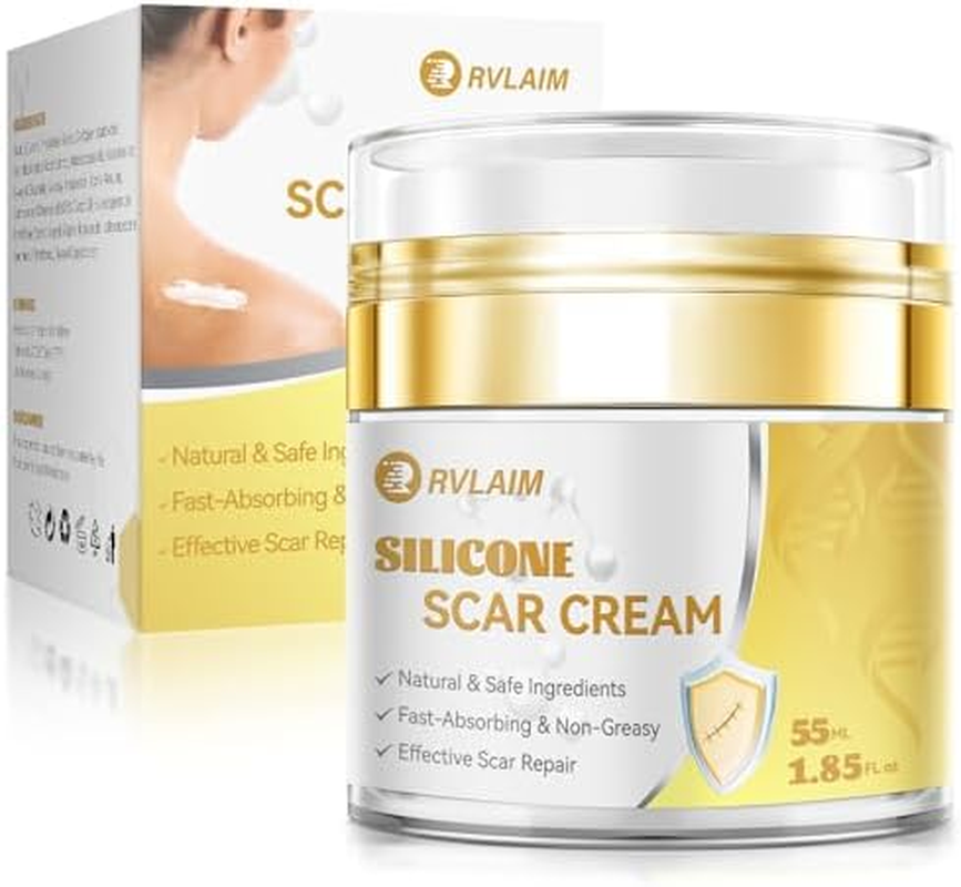 Silicone Scar Cream Scar Gel, Advanced Scar Cream for Surgical Scars, C-Section, Injury, Stretch Marks, Acne, Burns, Keloids, Old & New Scars, 1.85 Oz (55G) image number 2