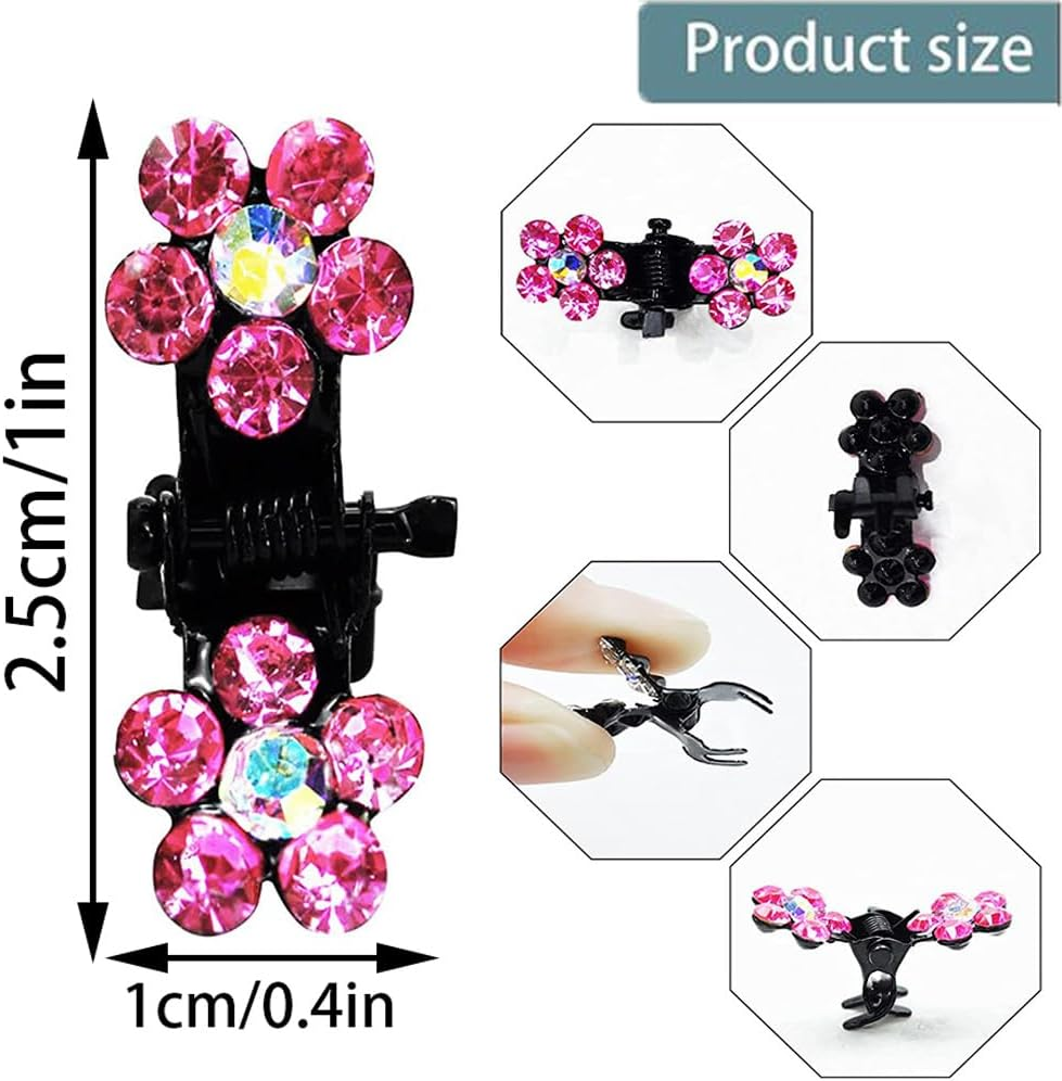 36 Pieces Colourful Mini Hair Clips, Mini Hair Claw Clips, Butterfly Hair Clip, Mini Rhinestone Hair Clips, Mixed Colour Small Hair Clips for Everyday, Party, Prom image number 4