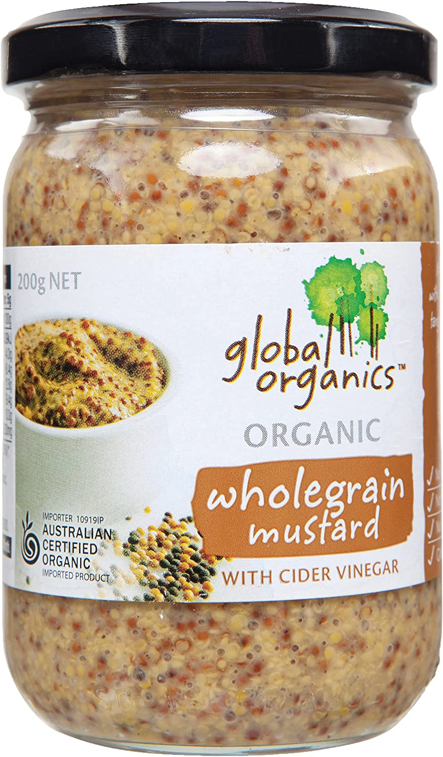 Global Organics Strong Dijon Mustard 200 G image number 2