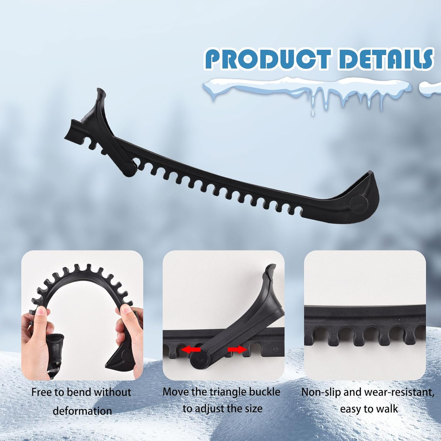 Ice Skate Guards, Hockey Skate Guards, Figure Skate Blade Guards, Hockey Stick Blade Protector for Ice Skating Shoes, Ice Hockey Skates Blade Covers, Ice Skating Accessories for Kids Adults