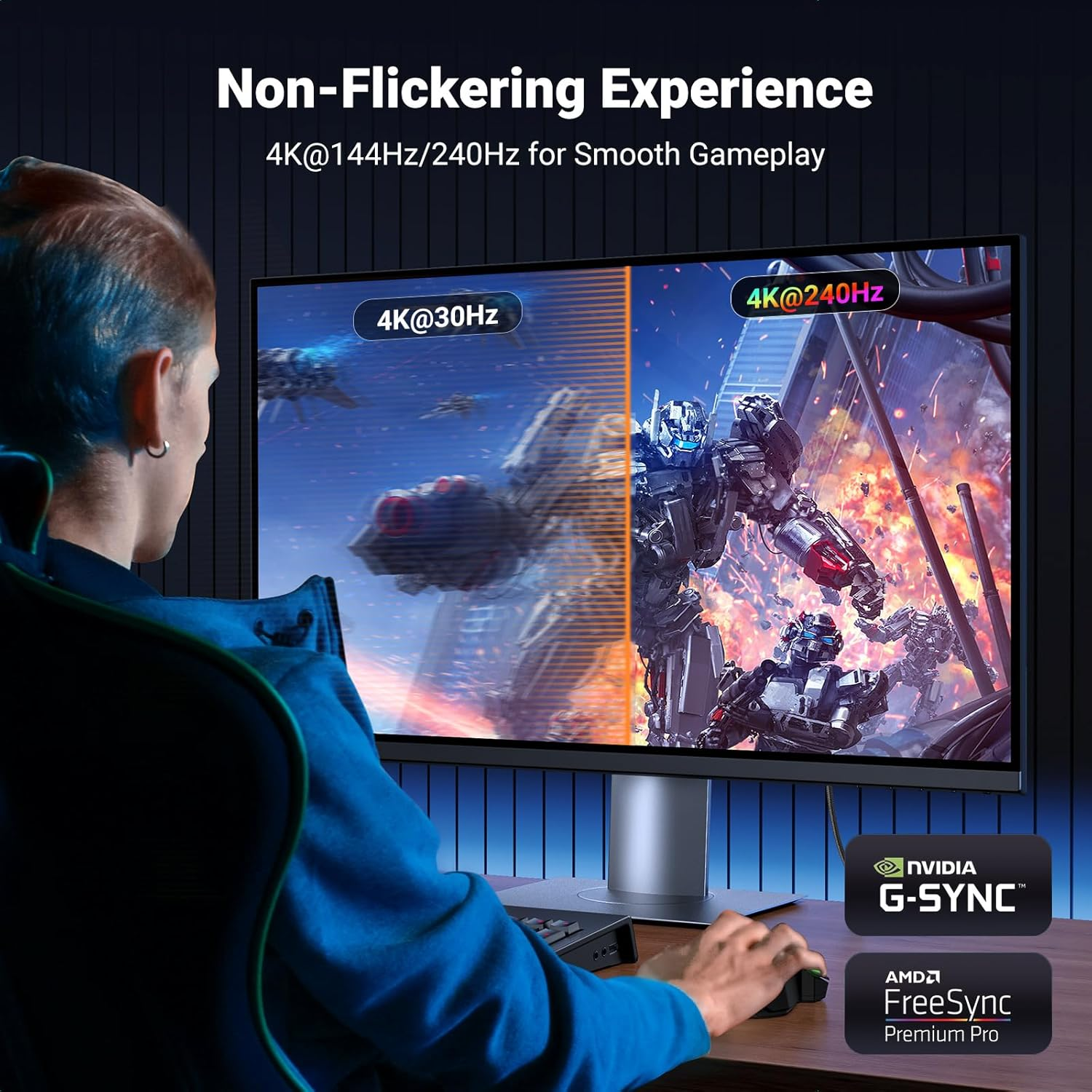 UGREEN Mini Displayport to Displayport 1.4 Cable 2M 8K@60Hz 4K@240Hz Aluminum Shell Braided Compatible with Macbook Pro/Air, Mac Mini/Pro image number 2