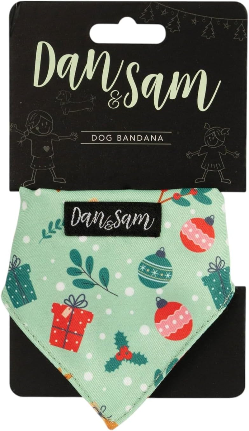 Dan & Sam Christmas Wishes Dog Bandana, Red & Green - Festive Holiday Pet Accessory, Adjustable Fit, Comfortable Fabric - Ideal for Dogs, Christmas Celebrations & Family Photos