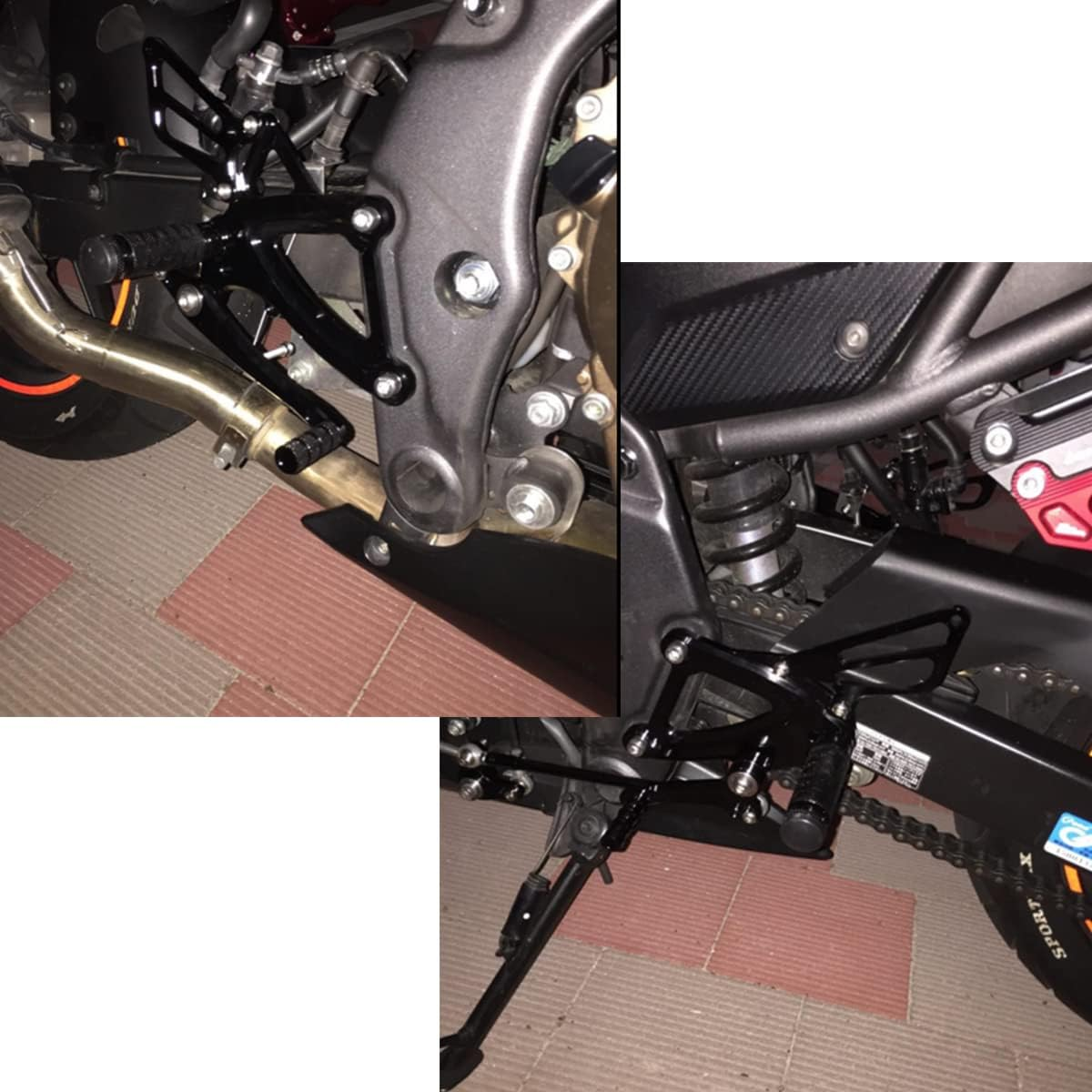 CNC CBR500R 13-19 Motorcycle Adjustable Rearsets Foot Pegs Rear Set Footpeg Brake Shift Pedal Compatible with CBR500R CBR400R CB500F CB400F 2013-2019 Black image number 1