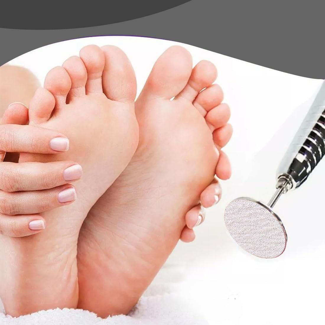 Weddhuis Pack of 60 Sanding Discs Pedicure Nail Sanding Discs with Metal Nail Drills 25 Mm Replacement Foot Nail Cutter Attachments Bits for Electric Callus Accessories with Storage Box (80#120#180#) image number 2