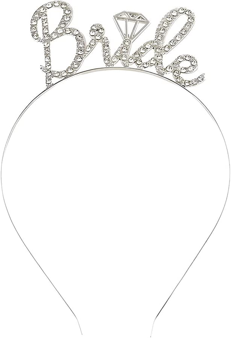 Kefley Bride Crown for Bachelorette Dresses to Be Headbands Gifts Party Decorations Silver Bridal Headband Tiara Accessories ,1 ,1.0 Count