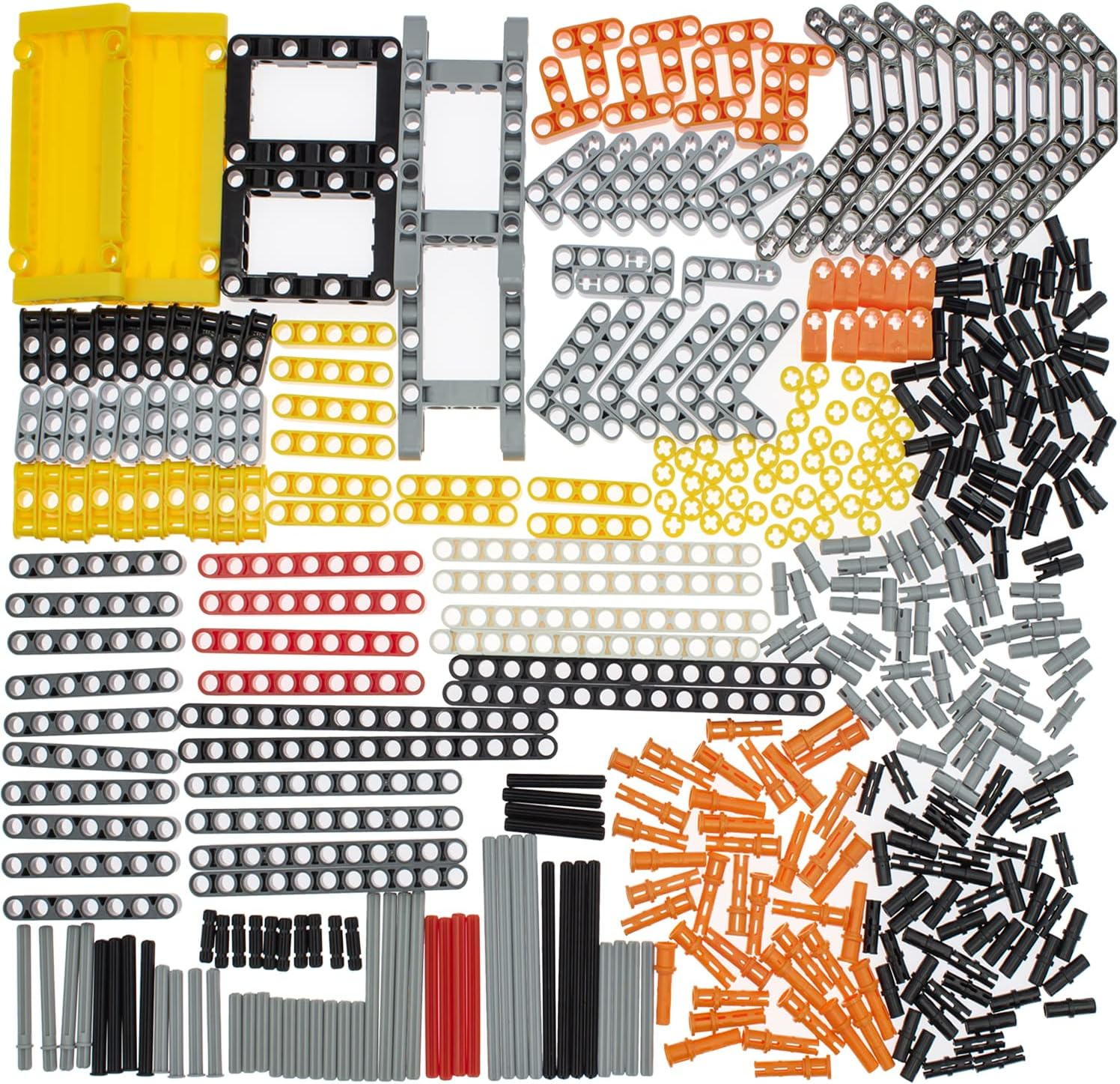 420Pcs Technic Parts - Pin Connector Compatible with , Technic Beam Frame Plate Liftarm Wheels Tire Etc. MOC Replacement Pieces for Toy Building Sets