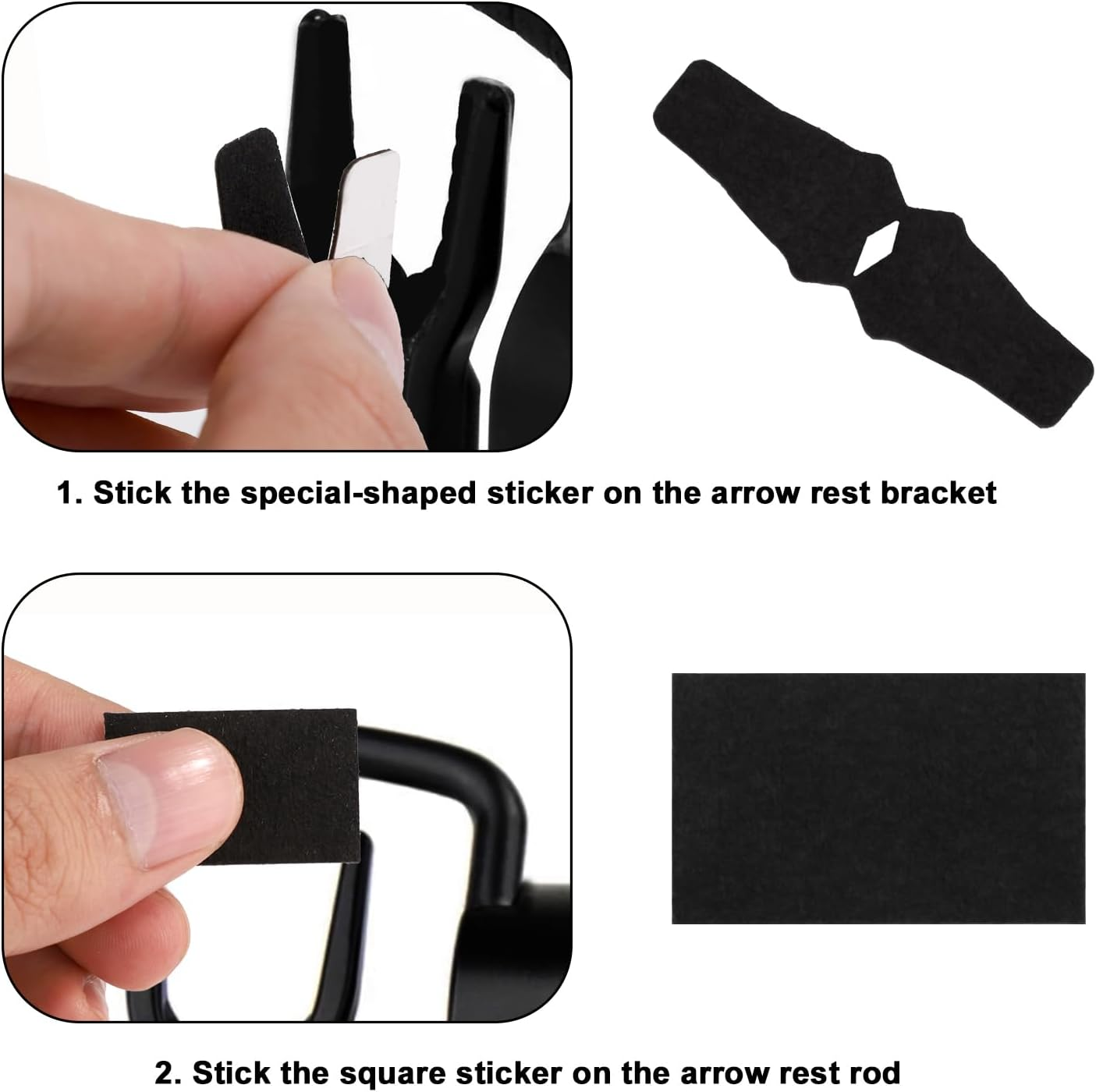 8Pcs Arrow Rest Felt Tapes, Arrow Rest Felt Non-Slip Arrow Rest Stickers Pad for QAD HDX Compound Bow Drop Away Arrow Rest Archery Accessories image number 2
