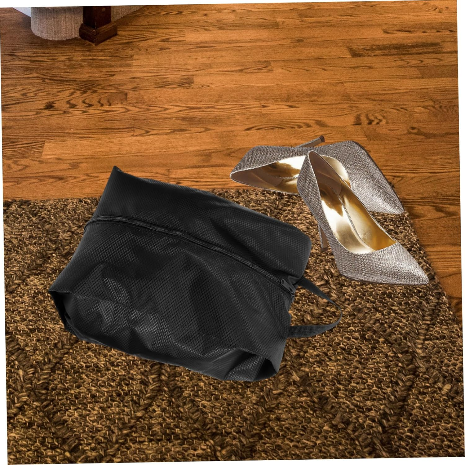 CLISPEED 4Pcs Travel Compression Storage Bags Set Mesh, Black Lightweight Packing Cubes for Clothes, Underwear, and Luggage Organization Suitable for Suitcases and Hand Luggage image number 6