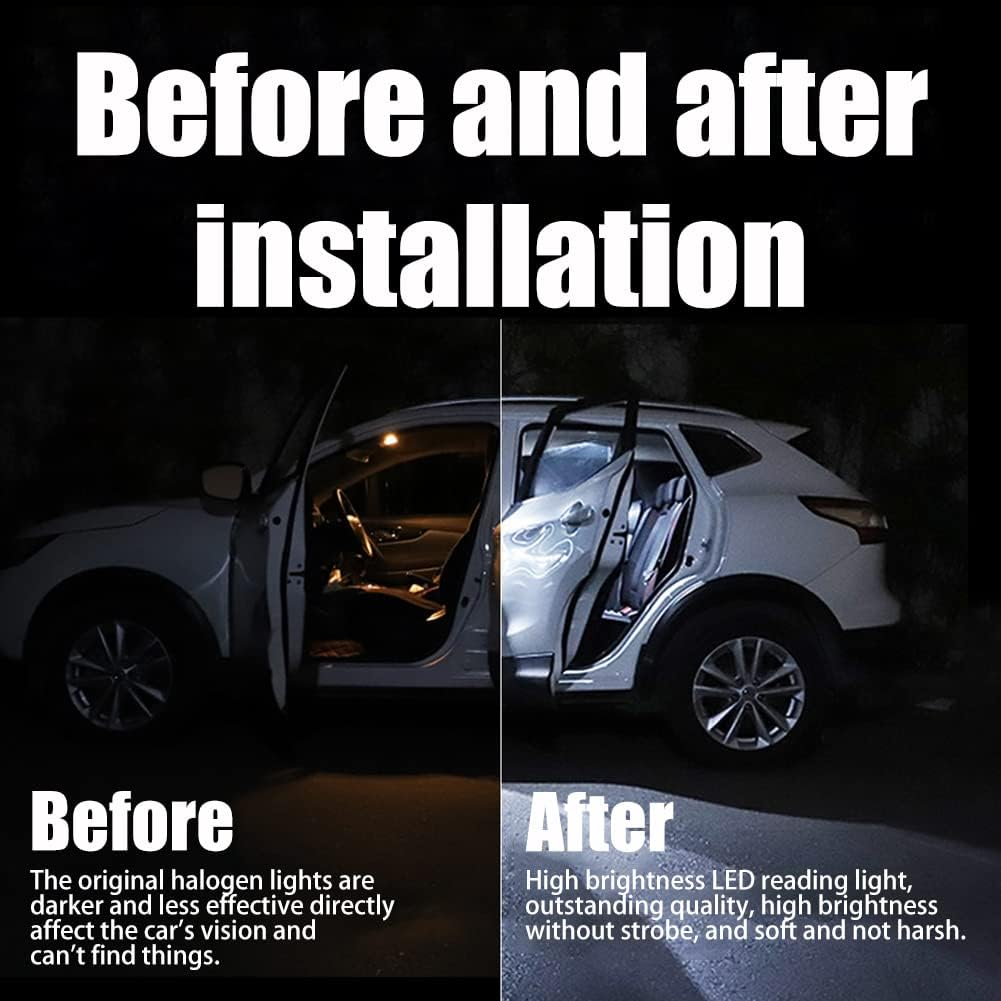 Car LED Interior Light Bulb,Kiwinvou 12V 3W Universal Canbus Error Free LED Bulbs Kit,Car Led Interior Light Replacement Bulbs,Pack of 23,White image number 2