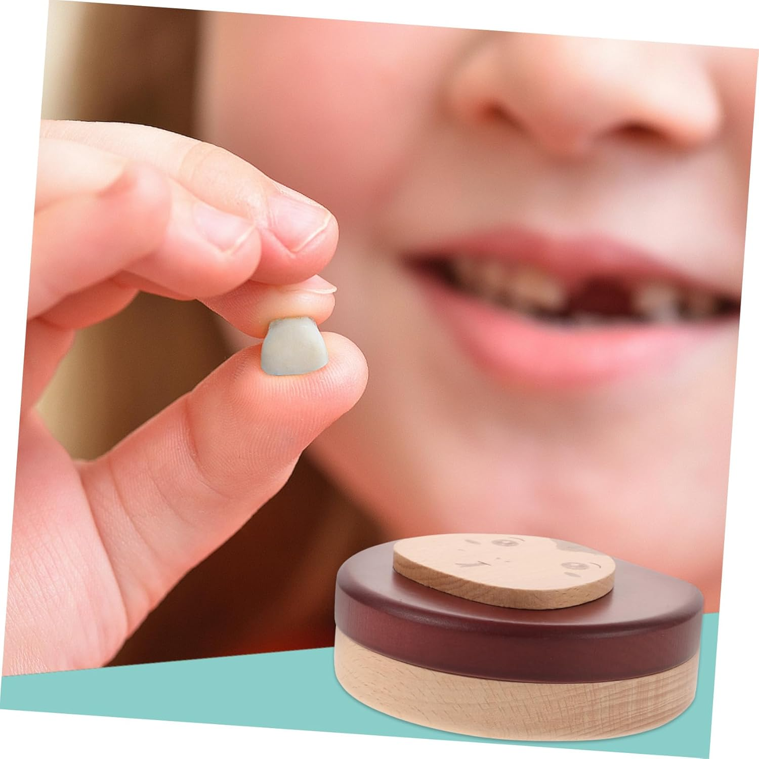 Wooden Tooth Memorial Box Newborn Teeth Keepsake Box for Boys and Girls image number 4