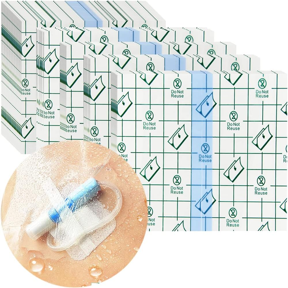 6"X6" Peritoneal Dialysis Catheter Ostomy Shower Cover Waterproof Shield Central Line, G Tubes Feeding/J Transparent Wound Protector Chest Port, 50PCS