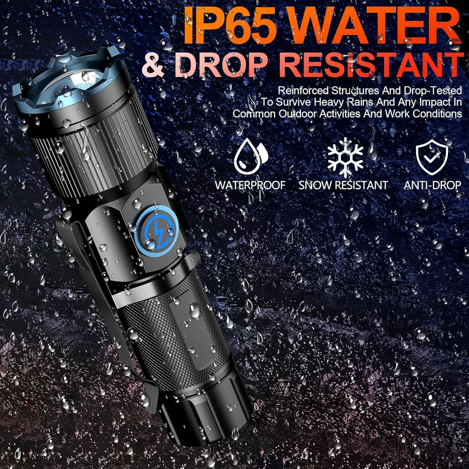 Skylla LED Torch Rechargeable, [2 Pack] Super Bright with Adjustable Focus, 5 Modes, 26-Hour Runtime, Waterproof, Compact Flashlight for Emergencies, Power Outages, Walking, Camping - Green image number 7