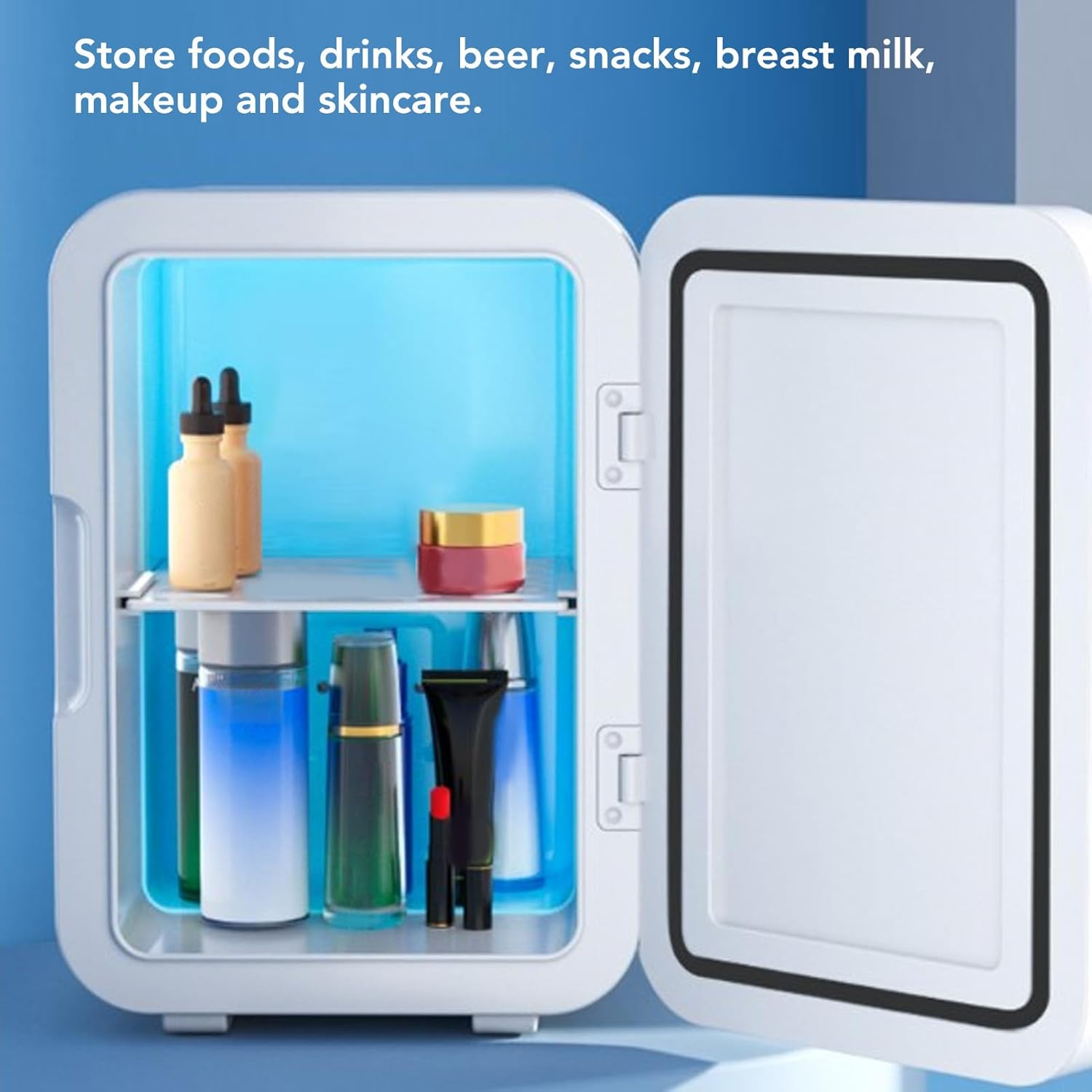 Portable Mini Fridge for Bedroom, 6L Thermoelectric Cooler and Warmer for Food Drinks Skincare Beauty Makeup, Personal Compact Refrigerators for Car Home Office Dorm College image number 4