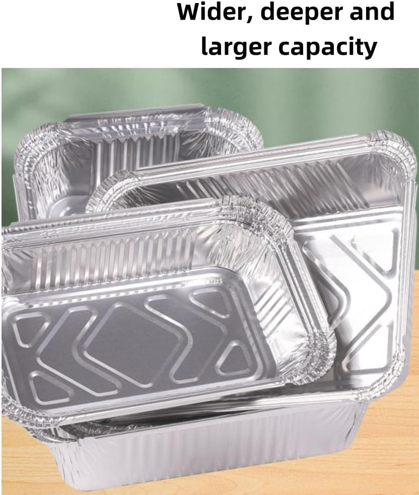 Jindizi 100Pcs Tin Foil Box Barbecue Tin Foil Pans Aluminum Pan Small Foil Pans Aluminum Trays Tin Pans Steamer Pan Baking Tin Donut Cake Baking Tools Kitchen Gadgets Aluminum Foil Silver image number 3