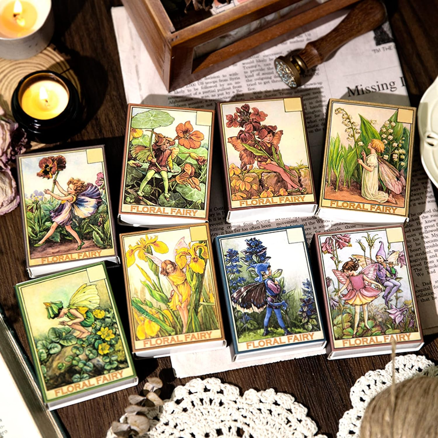 Aesthetic Fairy Journaling Scrapbook Stickers, 40Pcs Waterproof Transparent PET Junk Journal Decals, Scrapbooking Supplies Kit for Laptop, Phone Case, Water Bottle DIY Decoration image number 4