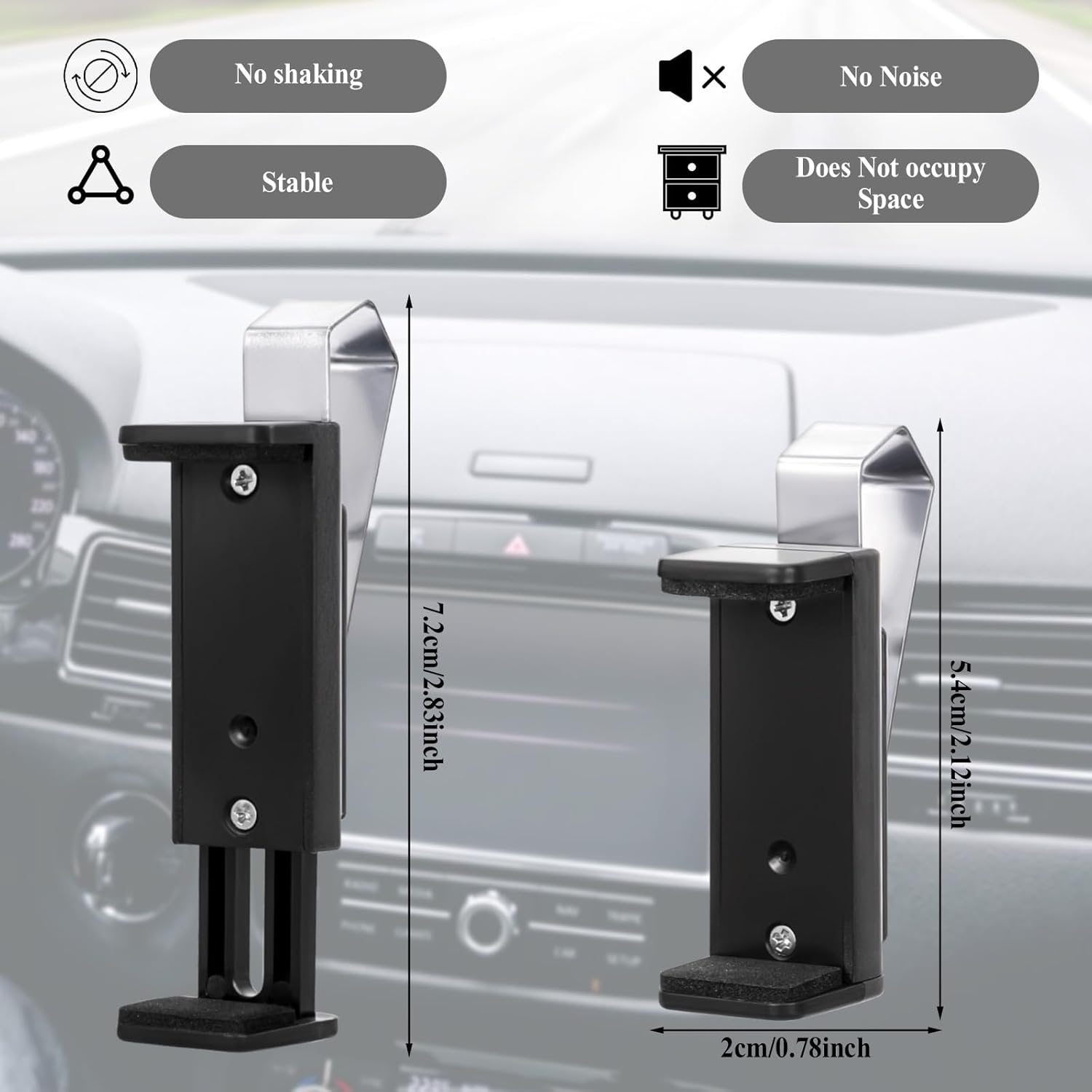 Pack of 2 Garage Door Opener Clip, Universal Garage Door Opener, Adjustable Visor Clips, Gate Remote Control Holder, Suitable as Replacement for Remote Controls of Different Sizes (5.3-7.2 Cm)