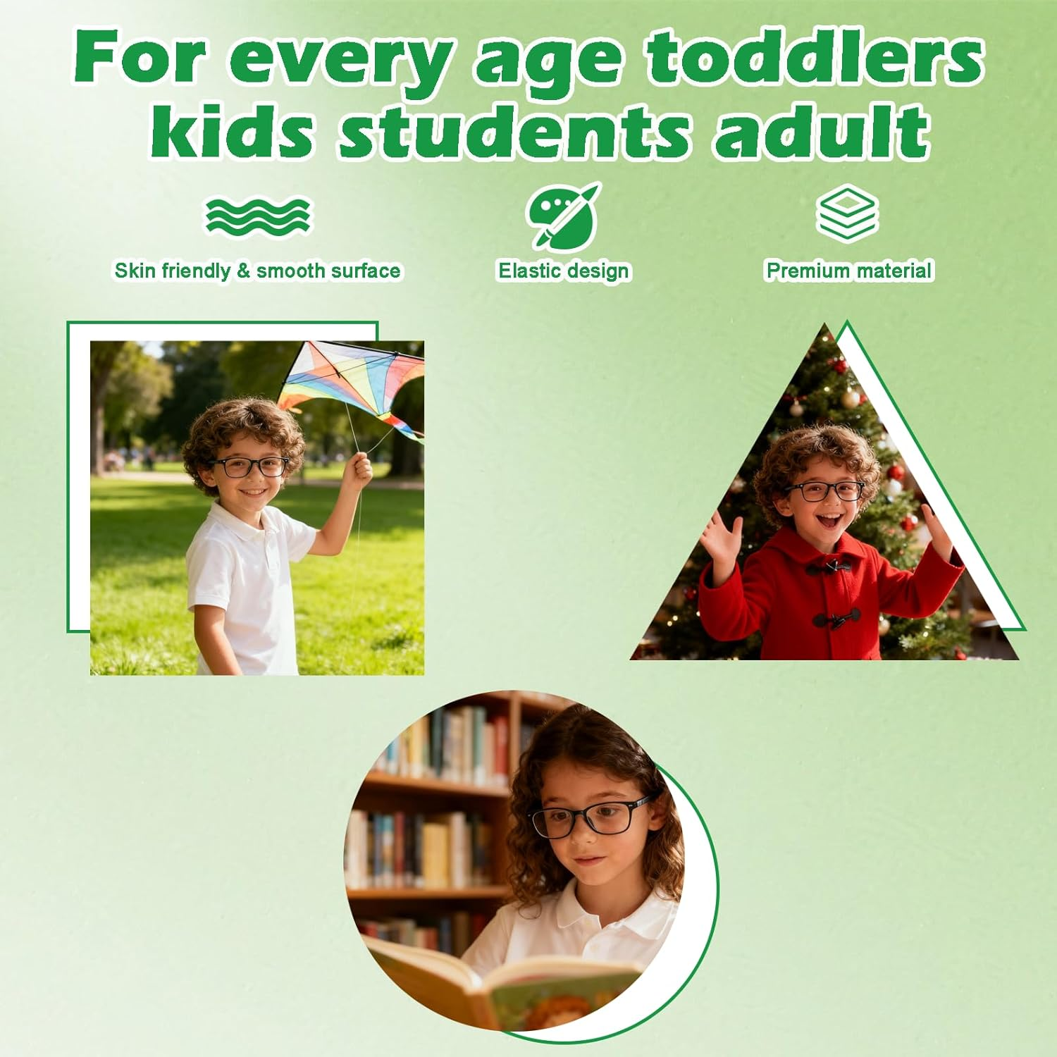 Jeyzuroa 5Pcs Sunglasses Strap Glasses Strap Adjustable Anti-Slip Eyeglass Holder Straps, Universal Fit for Men Women, for Sports & Daily Use, Fits All Frames (Reading/Sunglasses/Safety Goggles) image number 2