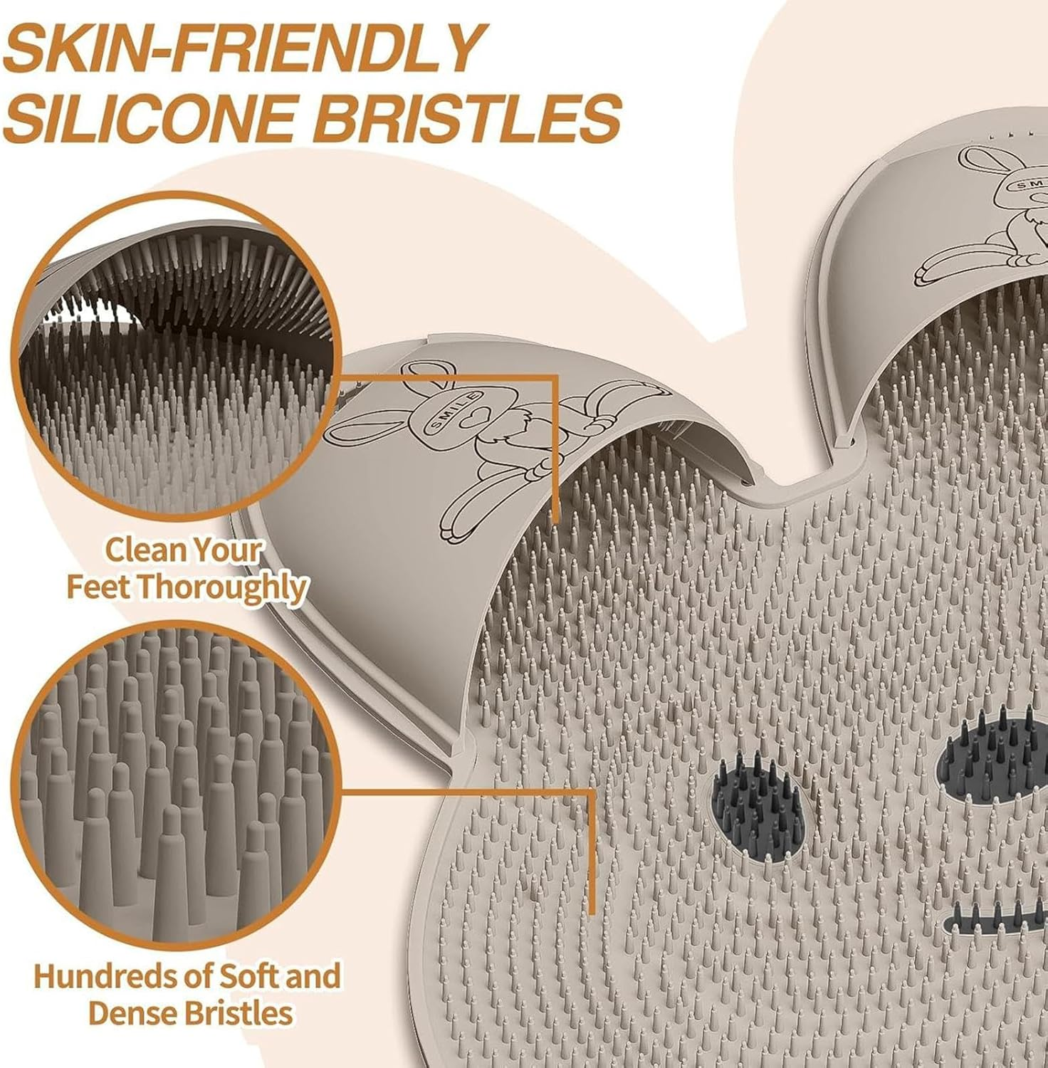 Shower Foot Scrubber Mat - Silicone Foot Washer for Shower,Non-Slip Brush Feet Cleaner Bathroom Accessories, Cleaning Supplies for Women Men Elderly Scrubbing image number 1