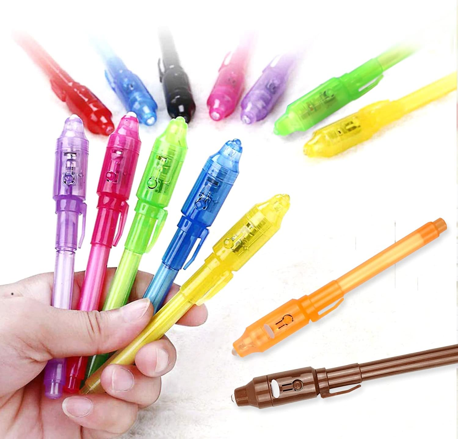 ZDY Invisible Ink Pen,Spy Pen Invisible Disappearing Ink Pen with Black Light Magic Marker for Secret Message and Kids Party Christmas Halloween Easter Goodies Bags Toy 7Pcs image number 4