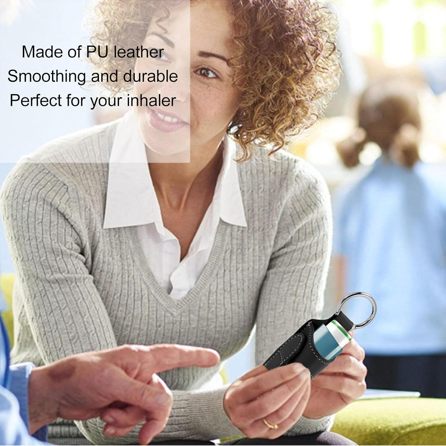 2Pcs Asthma Inhaler Holder Portable PU Leather Travel Handy Holder Secure Convenient Storage, Lightweight Carrying Case Fits Most Inhalers, Protective Carrying Holder for Travel - Pink image number 5