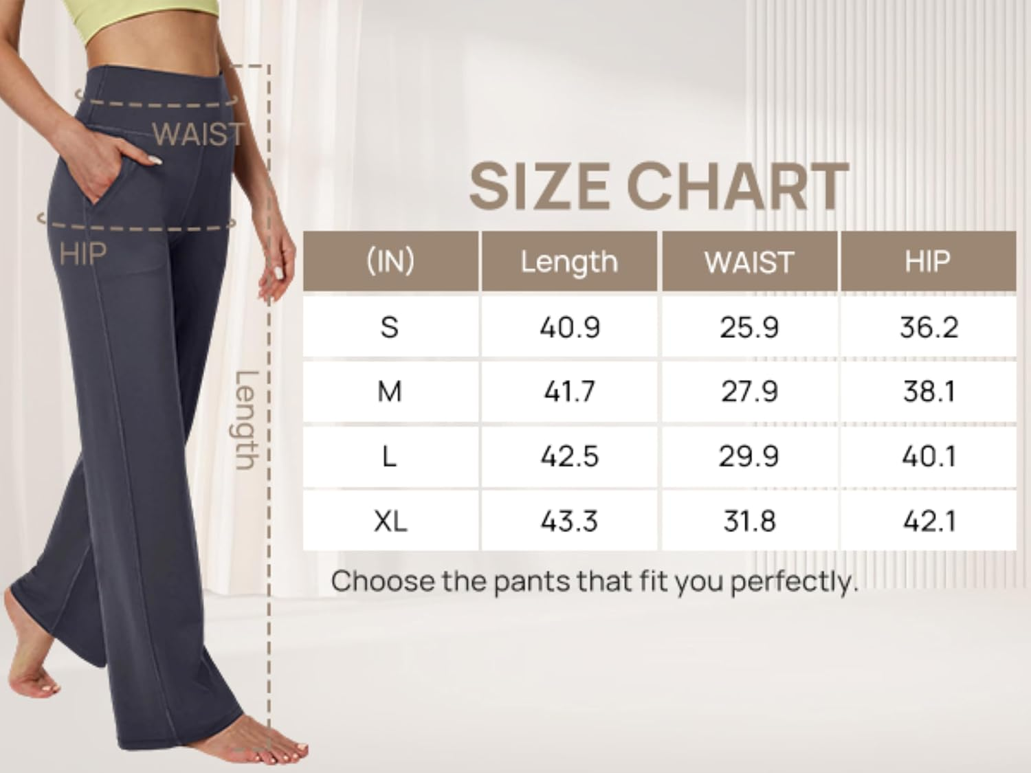 Oyamiki Women Yoga Pants Breathable Wide Leg Stretchy Lounge Slacks Casual High Waisted Athletic Trousers with Side Pockets image number 5