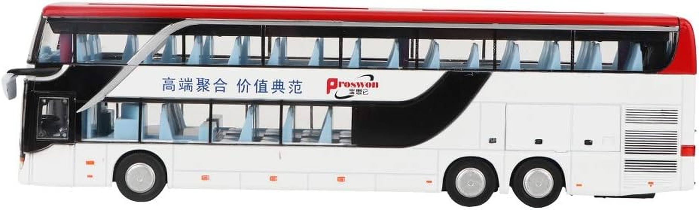 Electric Alloy Bus Toy Double-Decker Bus Toy, Kids Car Model Toy, Vehicles Toy Girls for Boys(White Red) image number 5