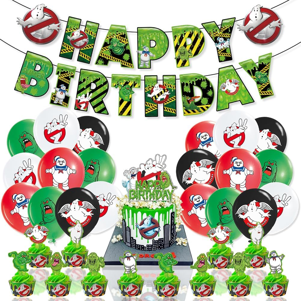 34PCS Ghost Party Balloons Decorations Set,Ghost Birthday Party Supplies,King Banner,Kids Animals Party Decorations Ghost Theme Cake Toppers for Baby Shower, Kids Birthday Party image number 4