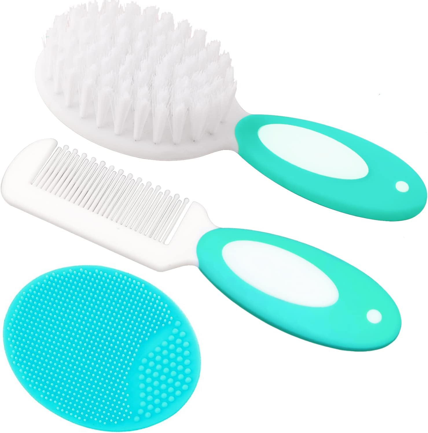 Baby Hair Brush, Cradle Cap Brush, Baby Hair Comb, Baby Hair Brush and Comb Set for Newborns & Toddlers, Baby Brush Soft Bristles, Ideal for Cradle Cap, Perfect Baby Registry Gift (Pink)