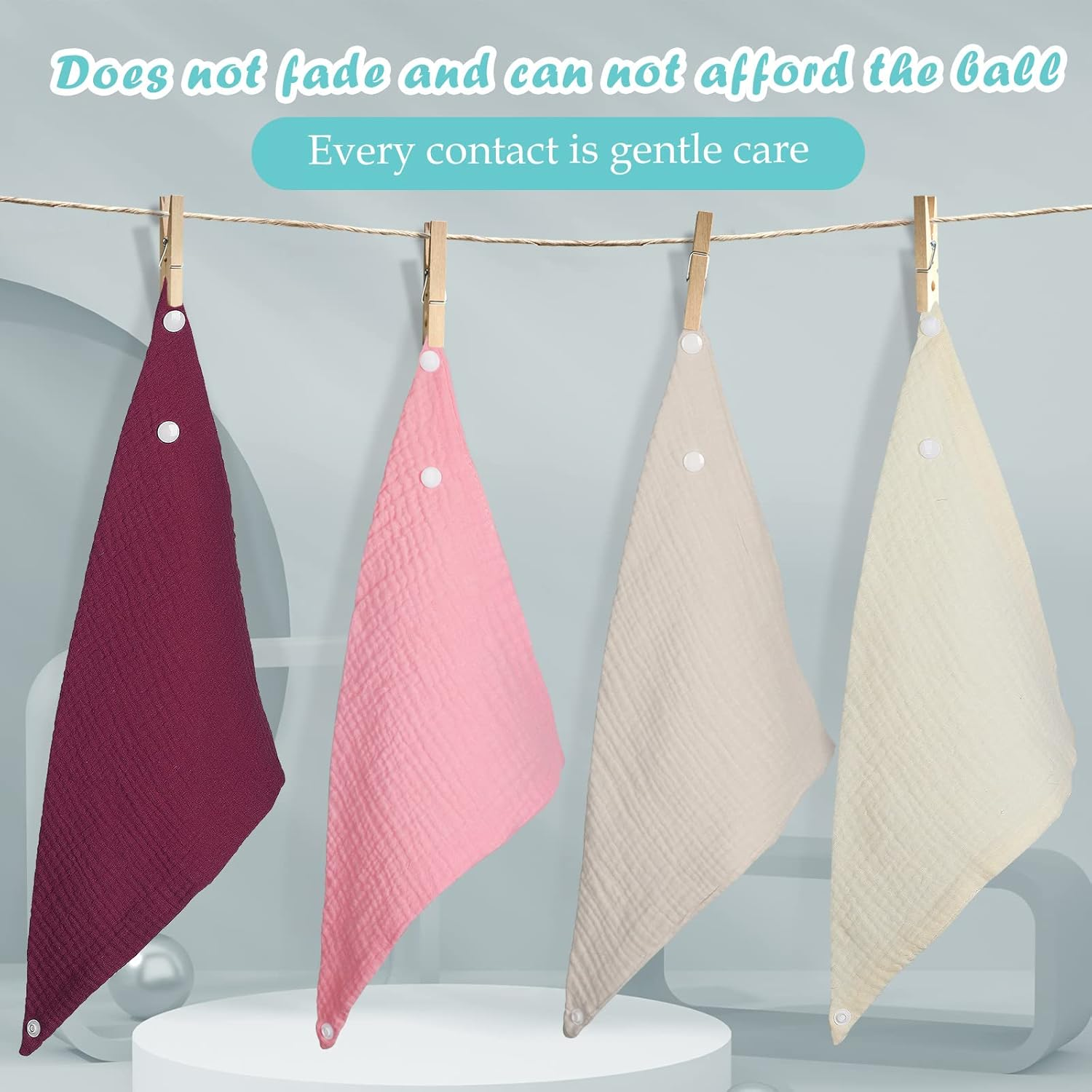 WD&CD Baby Bandana Drool Bib (4 Pack) Adjustable Absorbent Soft Snap Drool Bibs for Baby Girls and Boys - E image number 6