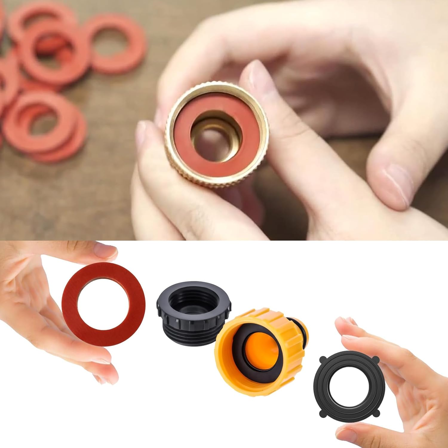 100Pcs Garden Hose Washer Rubber, Heavy Duty Rubber Washer Fit All Standard 3/4 Inch Garden Hose and Water Faucet Fittings (Black) - Black image number 3