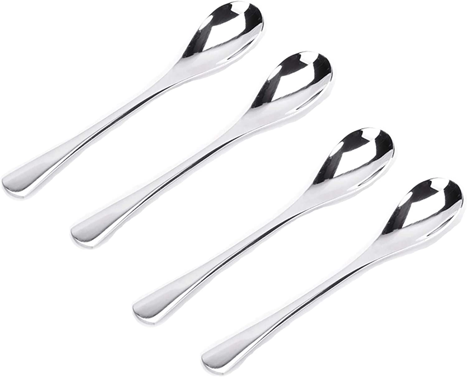 VANRA 5.3In 4-Piece Tea Spoons Set 18/10 Stainless Steel Coffee Appetizer Dessert Spoon Serving Spoon Teaspoon Silver Flatware Set image number 5