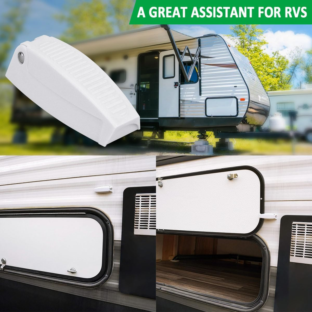 2Pcs RV Door Holder Clips Camper Door Latch Baggage Door Catches Compartment Latch Holders Fit for Various RV, Travel Trailer, Camper Vans, Motor Home to Keep Door Open image number 2