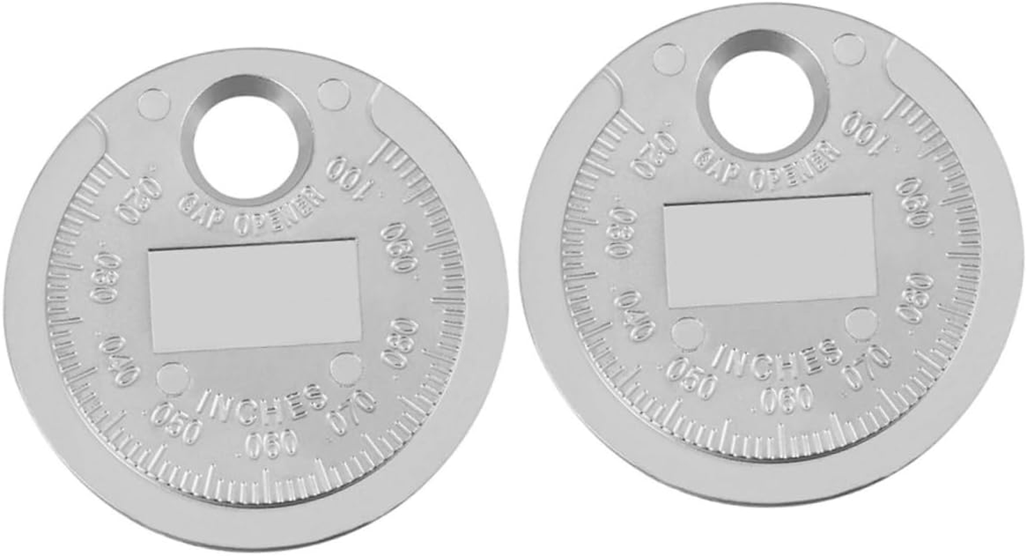 Cabilock 2Pcs Wire Spark Plug Gaps Gauge Tool 0.02"-0.1" Precision Carbon Steel Metric and Imperial Measurement for Automotive Ignition Repair and Maintenance