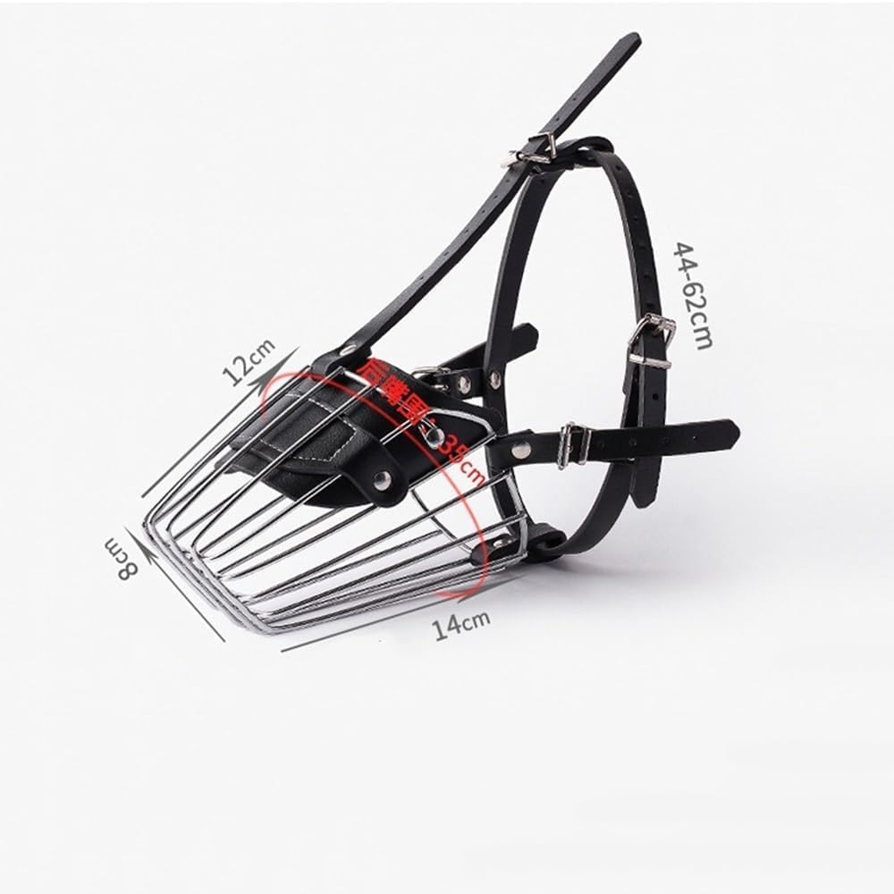 Dog Muzzle Basket Pet Mouth Set Stainless Steel Dog Mask for German Shepherd Belgian Malinois and Rottweiler