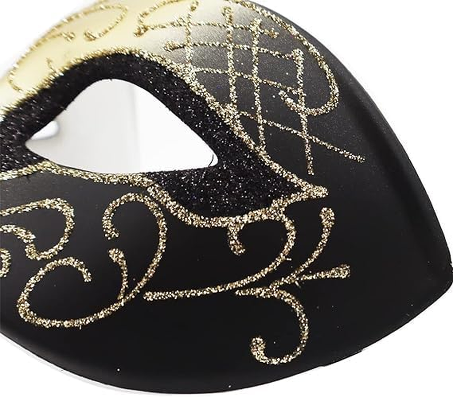 Butterfly Masquerade Gold Mask for Women, Shiny Glitter Venetian Pretty Party Evening Prom Mardi Gras Mask image number 5