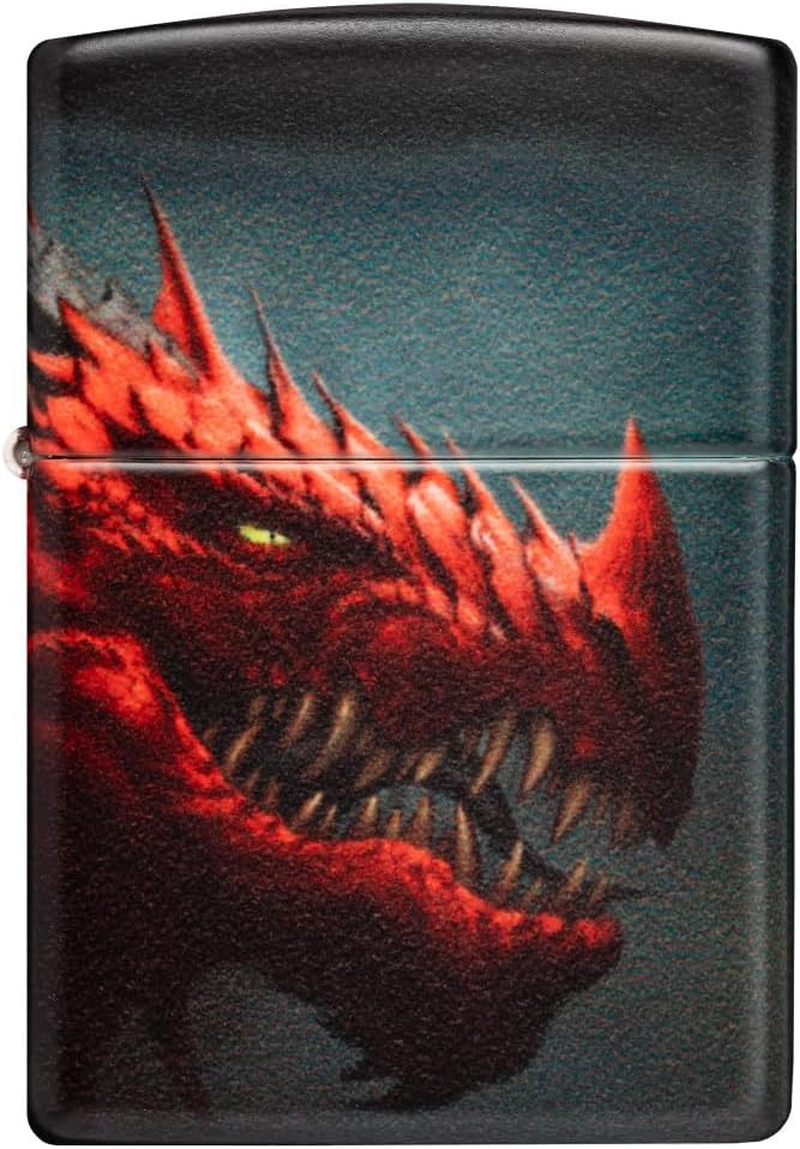 Zippo Red Dragon Design Windproof Lighter, 540 White Matte image number 1