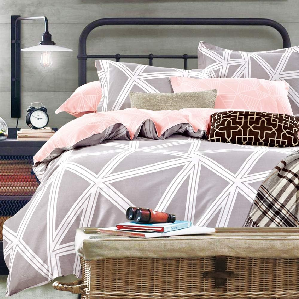 Luxor Linen Dreamfields 100% Cotton Revery Soft Doona Duvet Quilt Cover Set, King Single