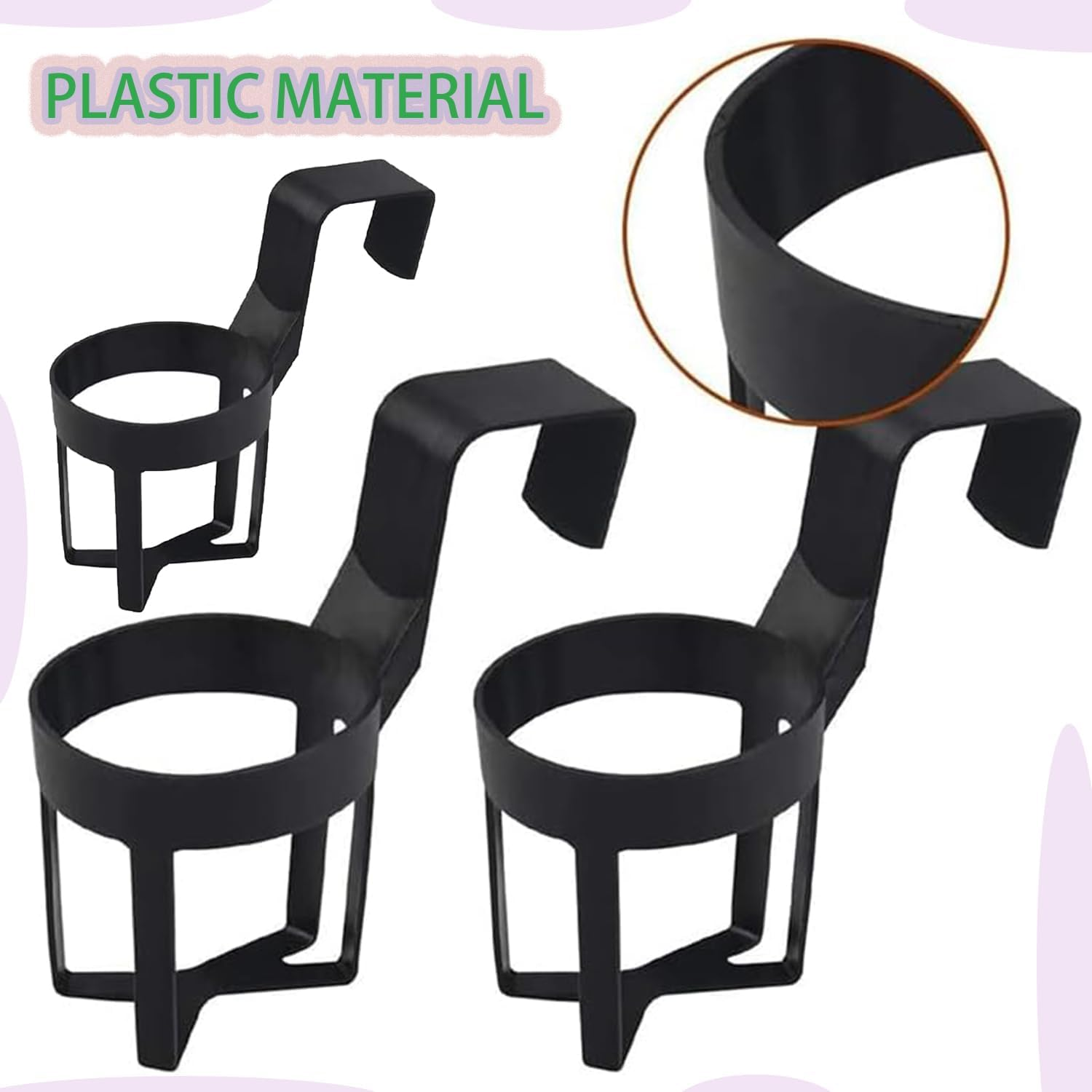 Roczential 3Pcs Car Truck Rack Water Cup Holder Bottle Drink Holder Car Interior Door Window Mount Bracket Auto Drink Bottle Stand image number 4