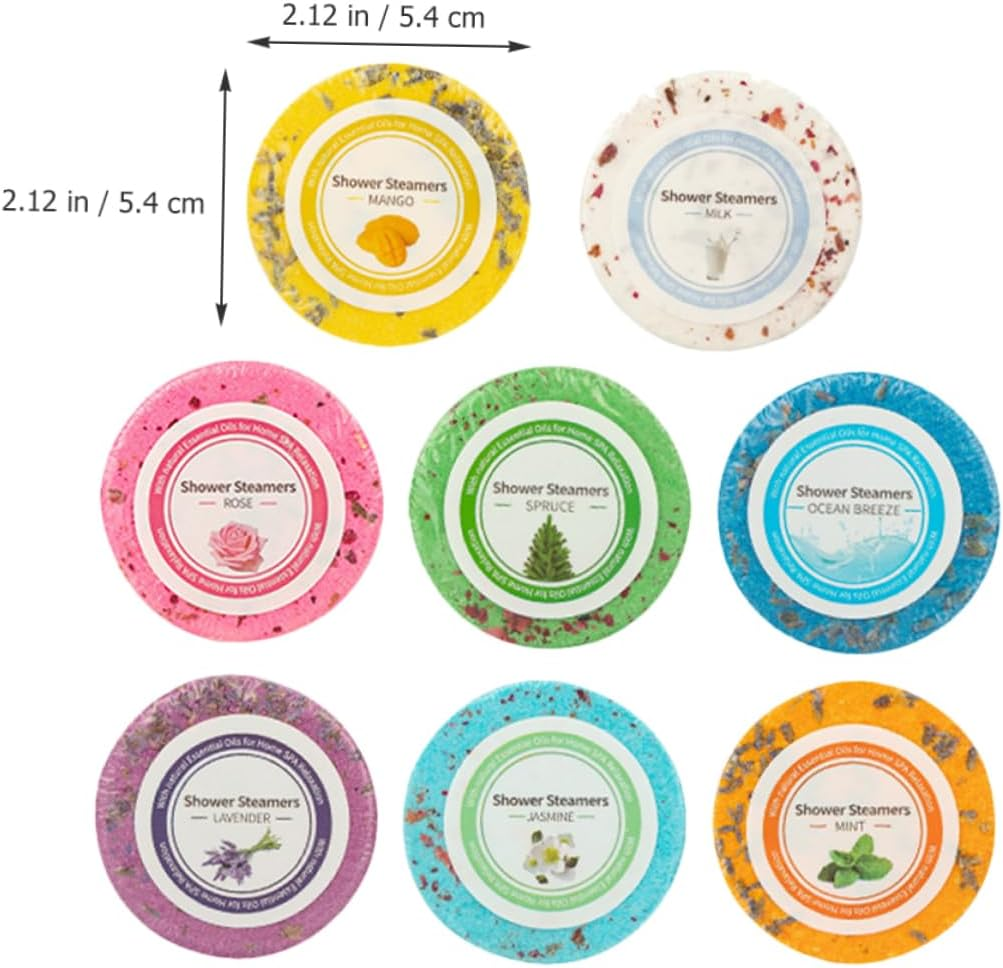 CTIRCHIU 8Pcs Tablets Essential Oil Bath Drops for Relaxation Practical Aroma Tablets for Home Travel Nourishing Sea Salt Formula for All Skin Types